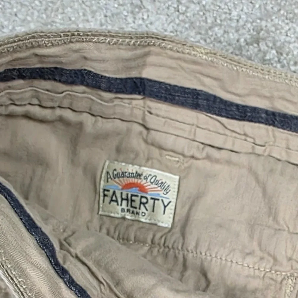 Faherty Chino Shorts‎ Men 36 Khaki Tan Stretch Casual Outdoor Active Vacation
